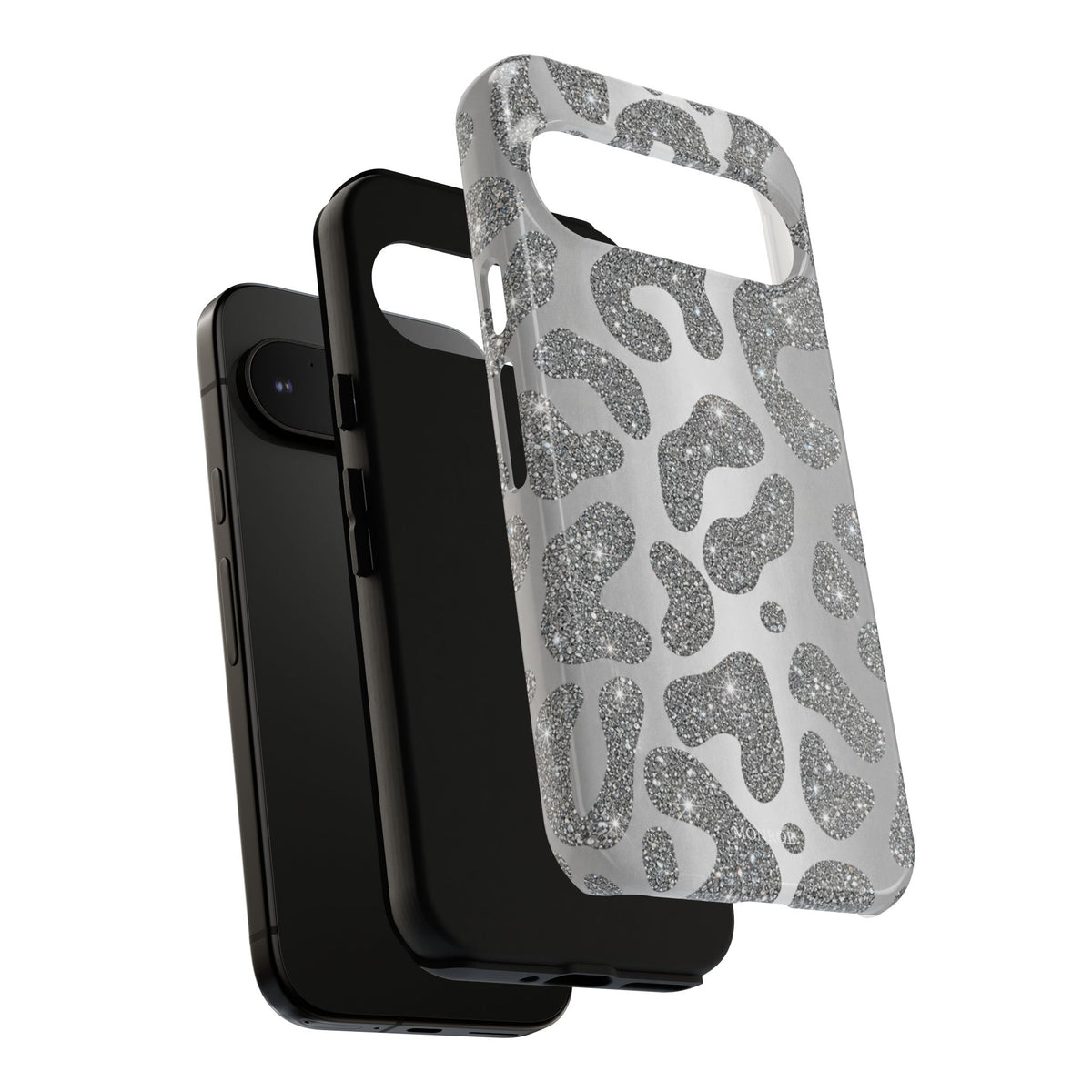 Silver Glitter Leopard Tough Case