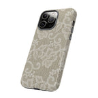 White Lace Pattern Tough Phone Case