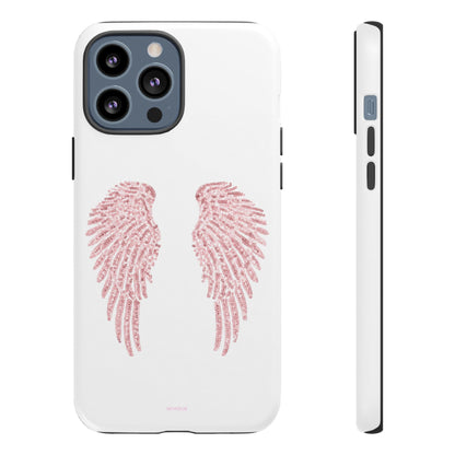 White & Pink Wings Tough Case