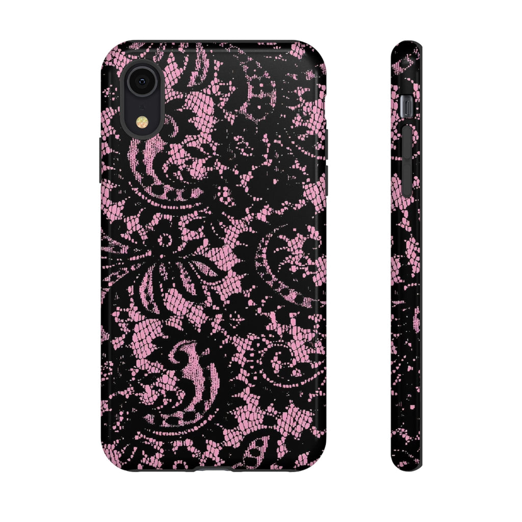 Pink Lace Pattern Tough Phone Case