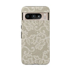 White Lace Pattern Tough Phone Case