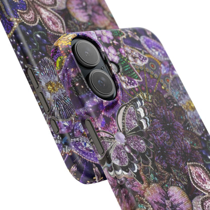 Purple Floral Butterfly Case