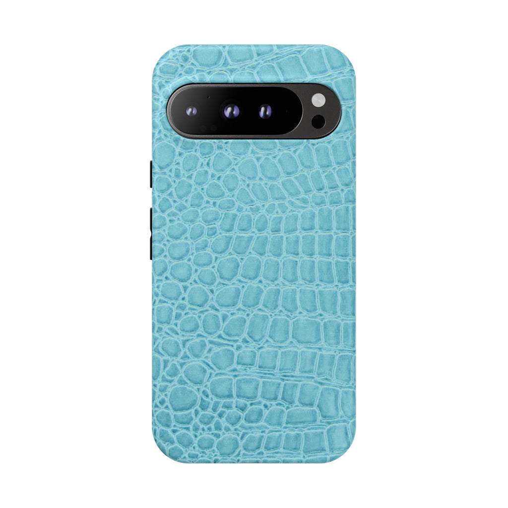 Croc Embossed Turquoise Phone Case