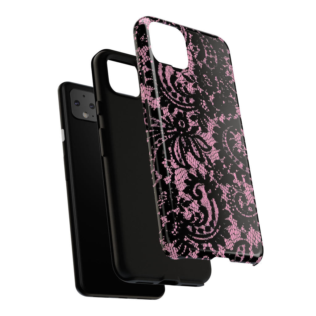 Pink Lace Pattern Tough Phone Case