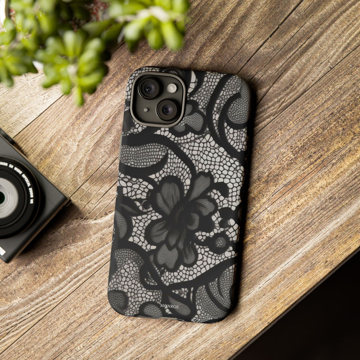 Black Floral Vintage Case