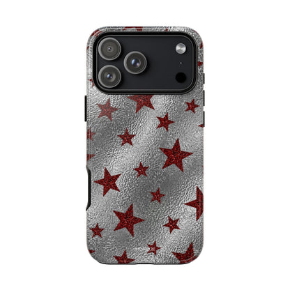 Silver Red Starry Tough Case