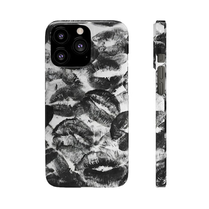 Black & White Kiss Print Case