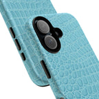 Croc Embossed Turquoise Phone Case