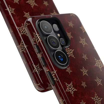Burgundy Leopard Star Tough Case