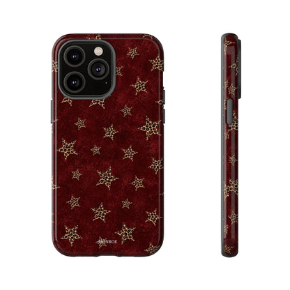 Burgundy Leopard Star Tough Case