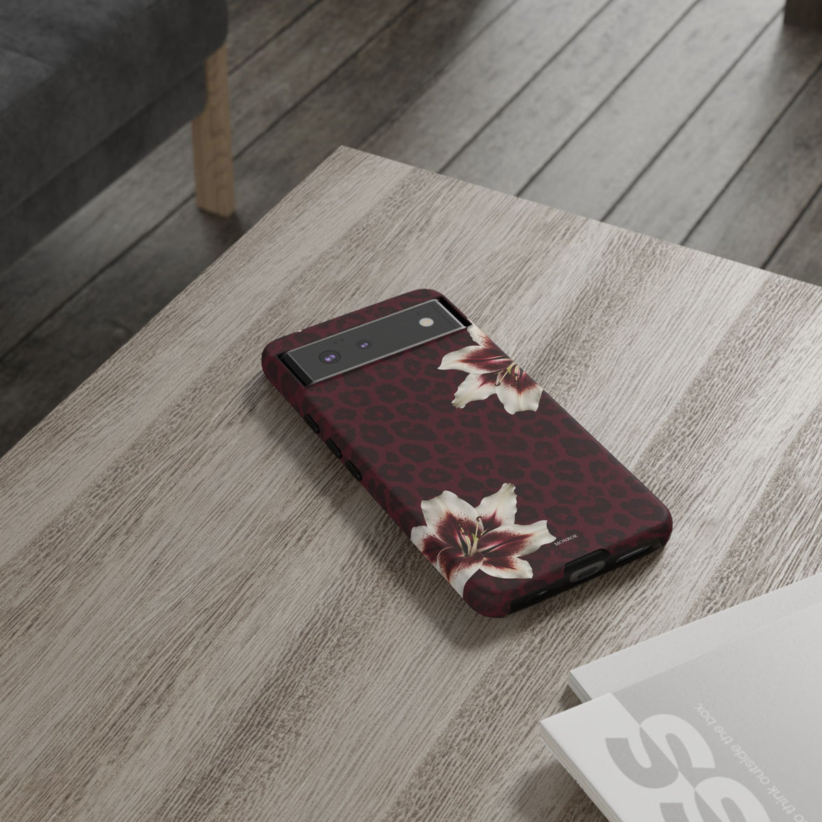 Burgundy Lily Leopard Tough Case