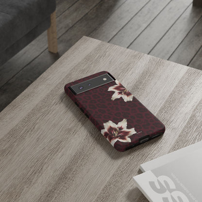 Burgundy Lily Leopard Tough Case