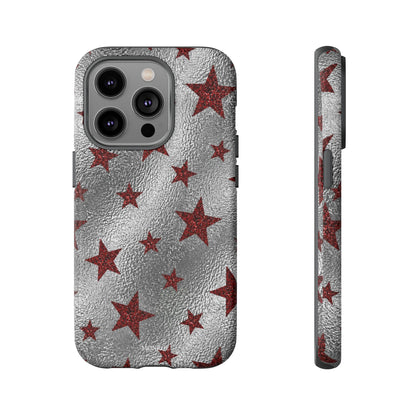 Silver Red Starry Tough Case