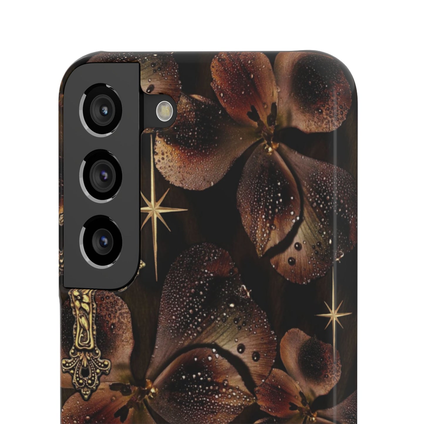 Brown Floral Cross Case