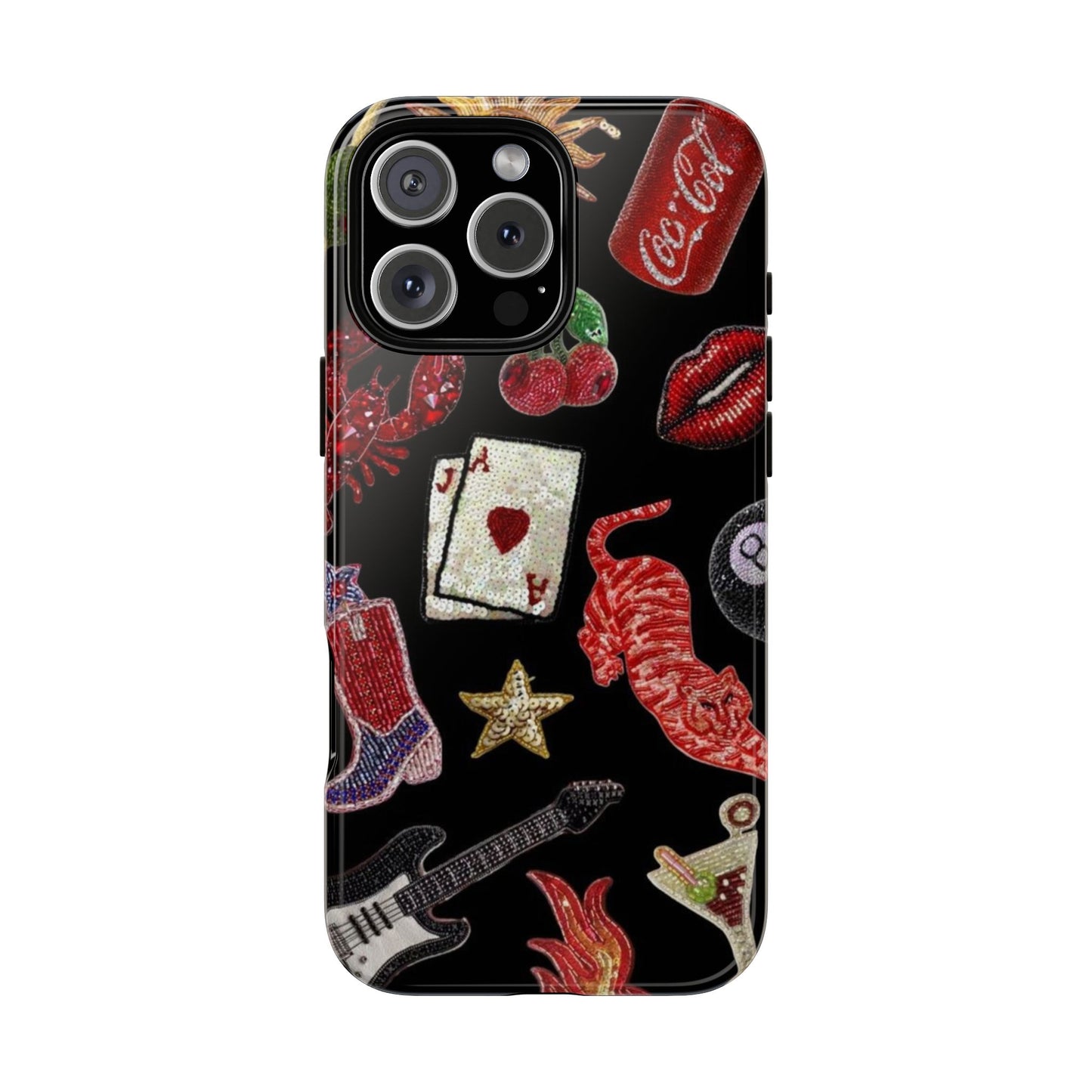 Retro Patch Motif Tough Case
