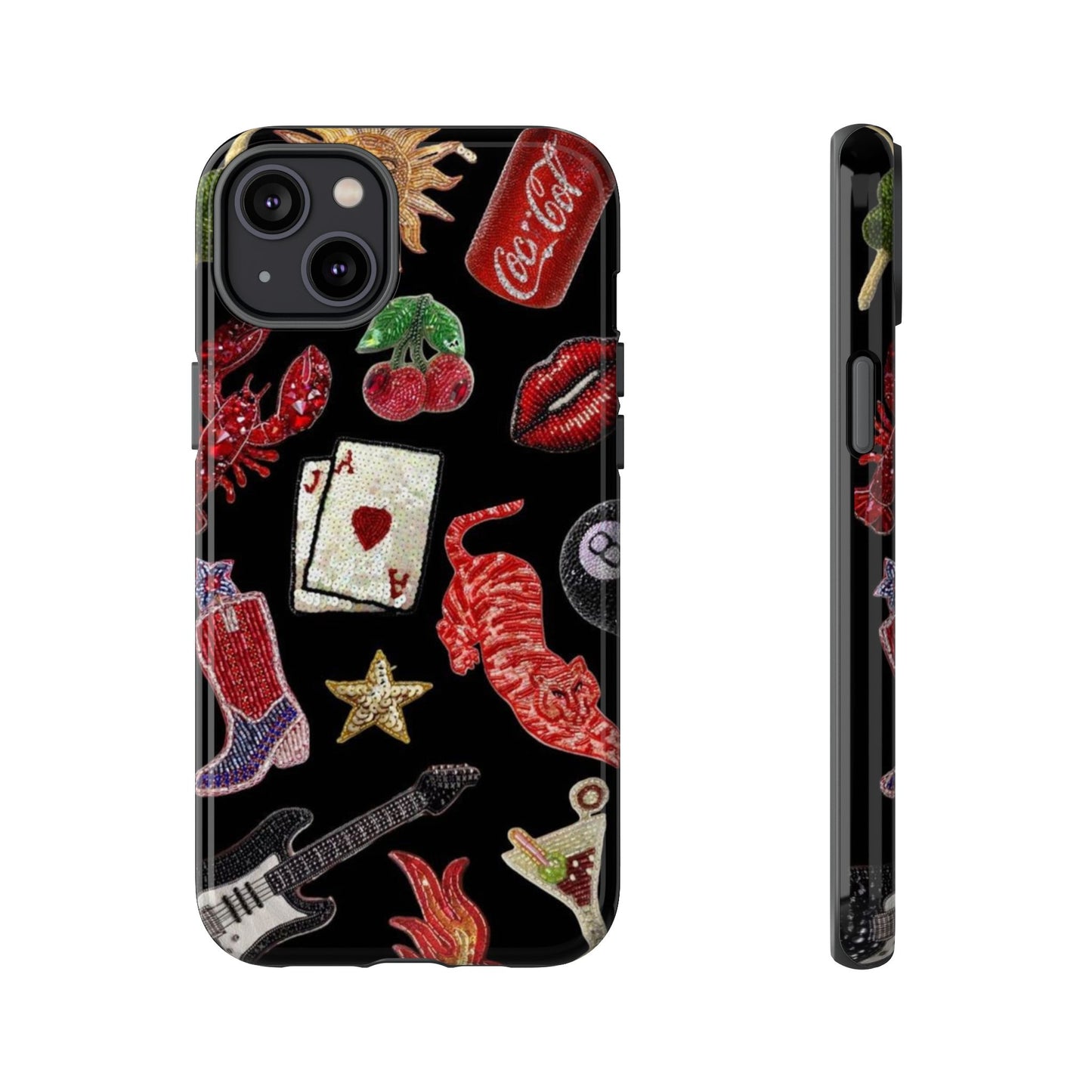 Retro Patch Motif Tough Case