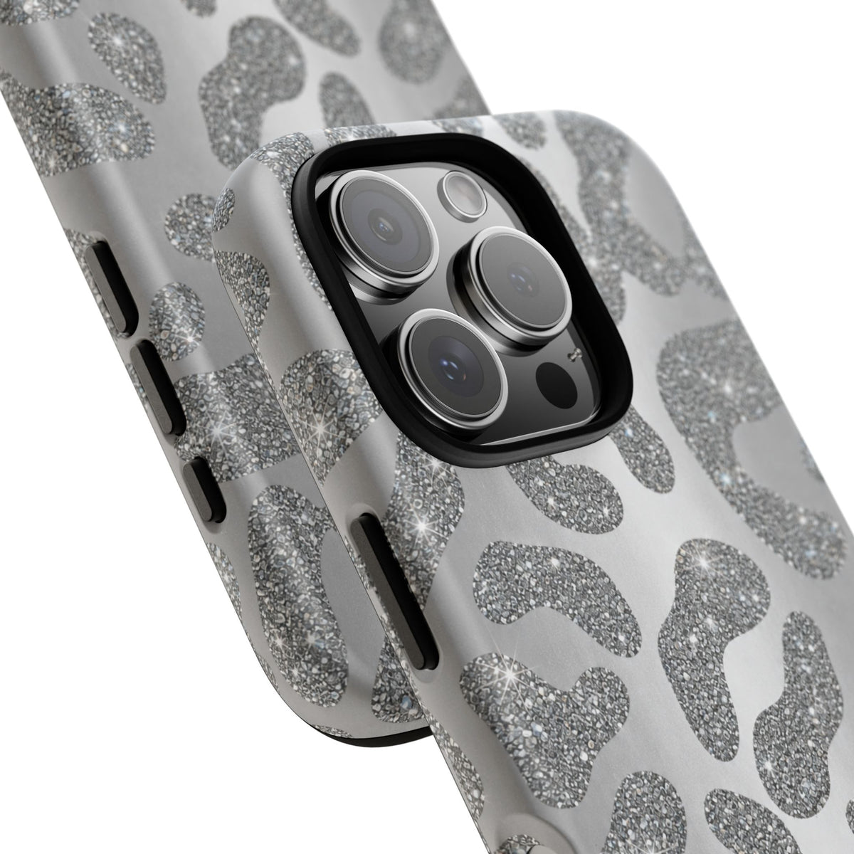 Silver Glitter Leopard Tough Case