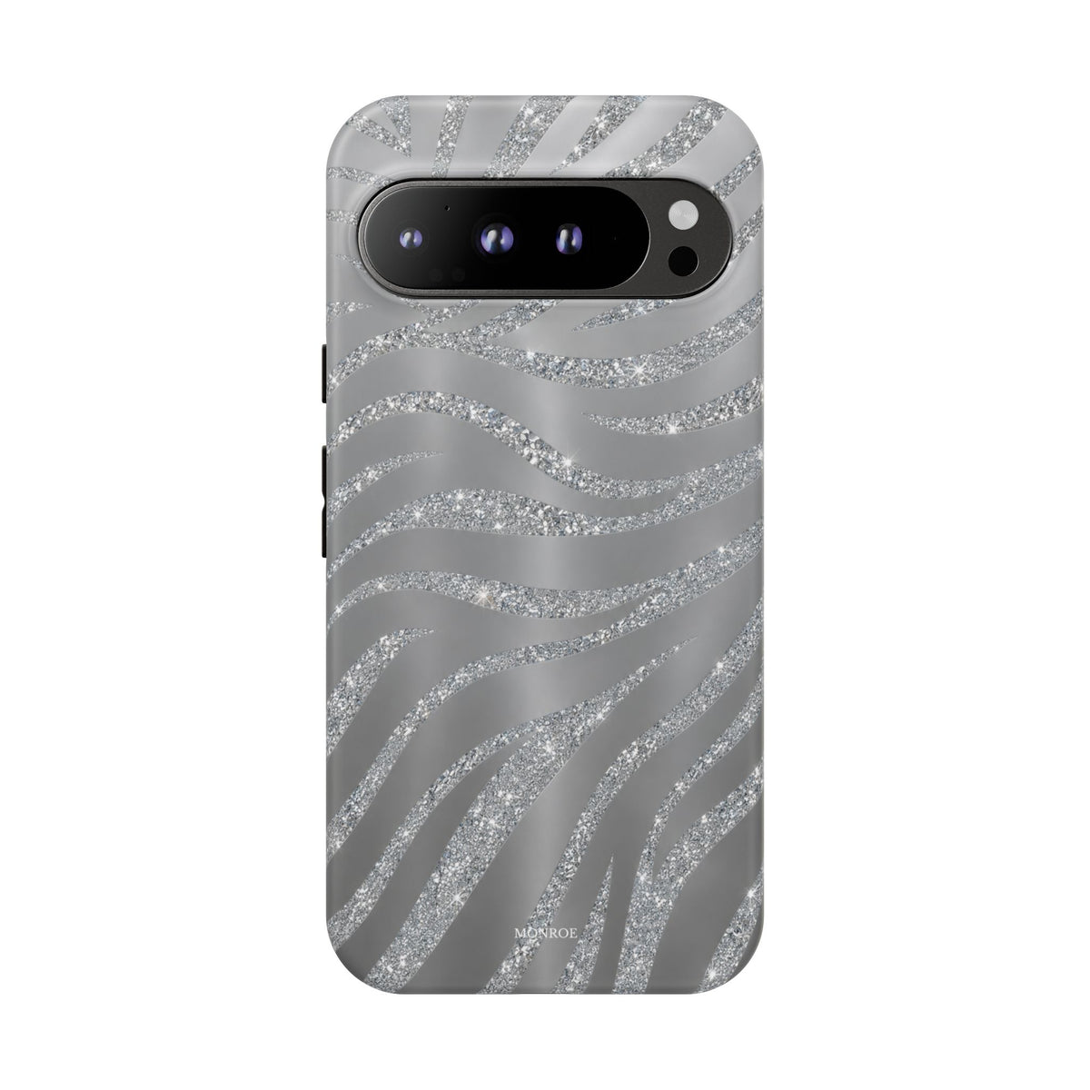 Silver Glitter Zebra Tough Case