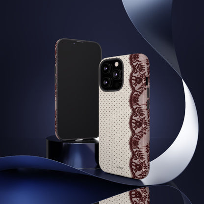 Burgundy Lace Edge Tough Case