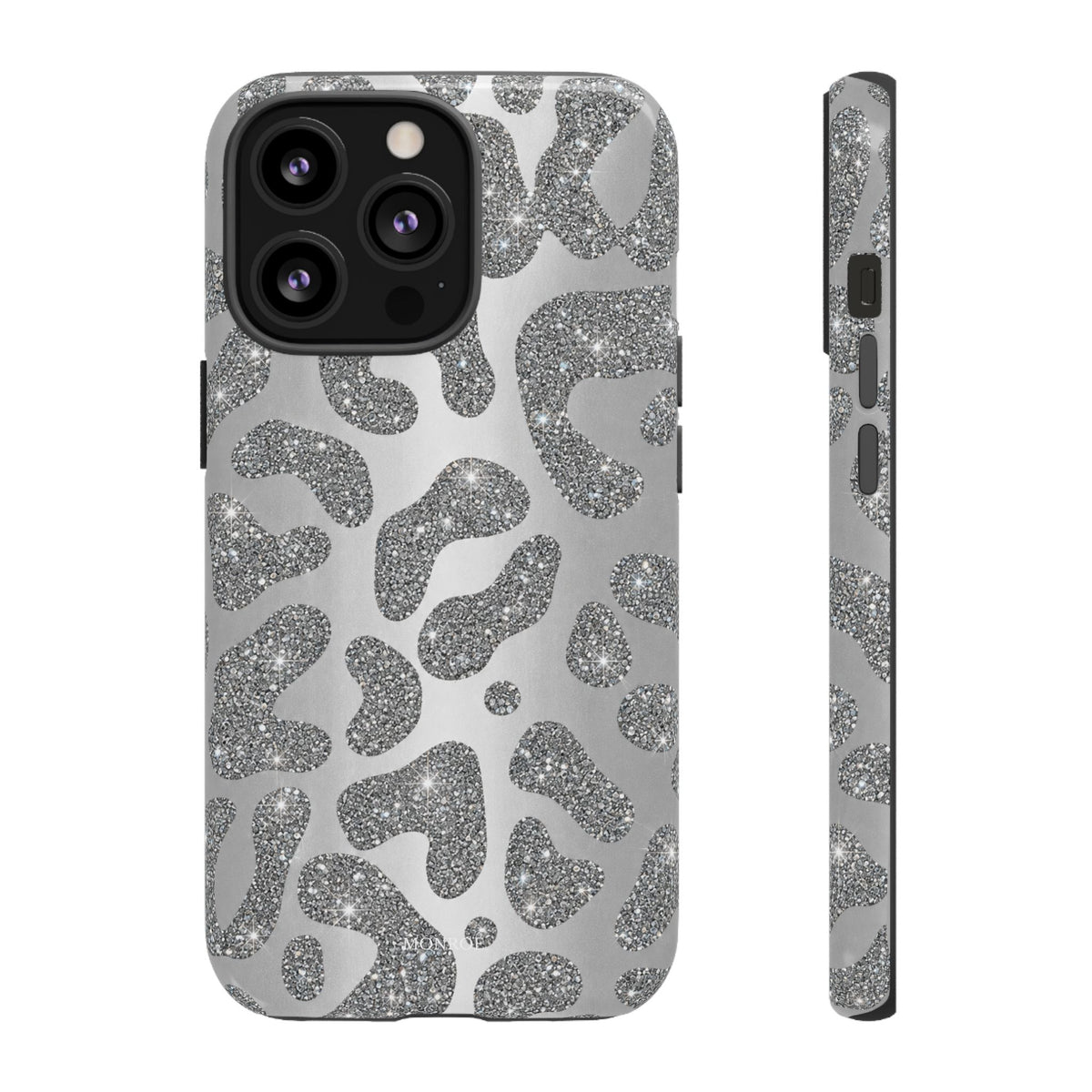 Silver Glitter Leopard Tough Case