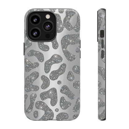 Silver Glitter Leopard Tough Case