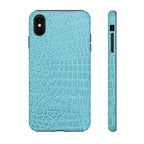 Croc Embossed Turquoise Phone Case