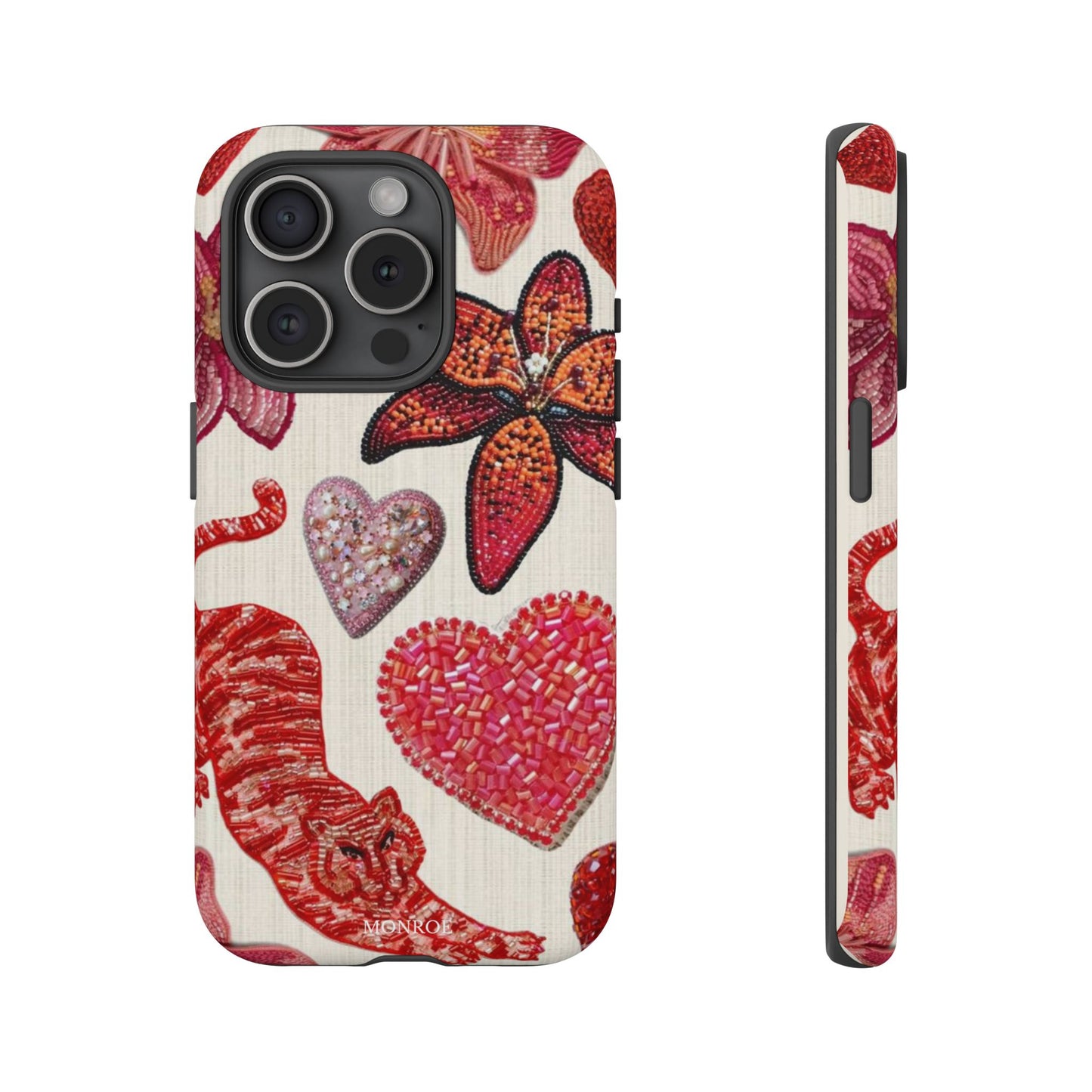 Floral & Heart Pattern Tough Case