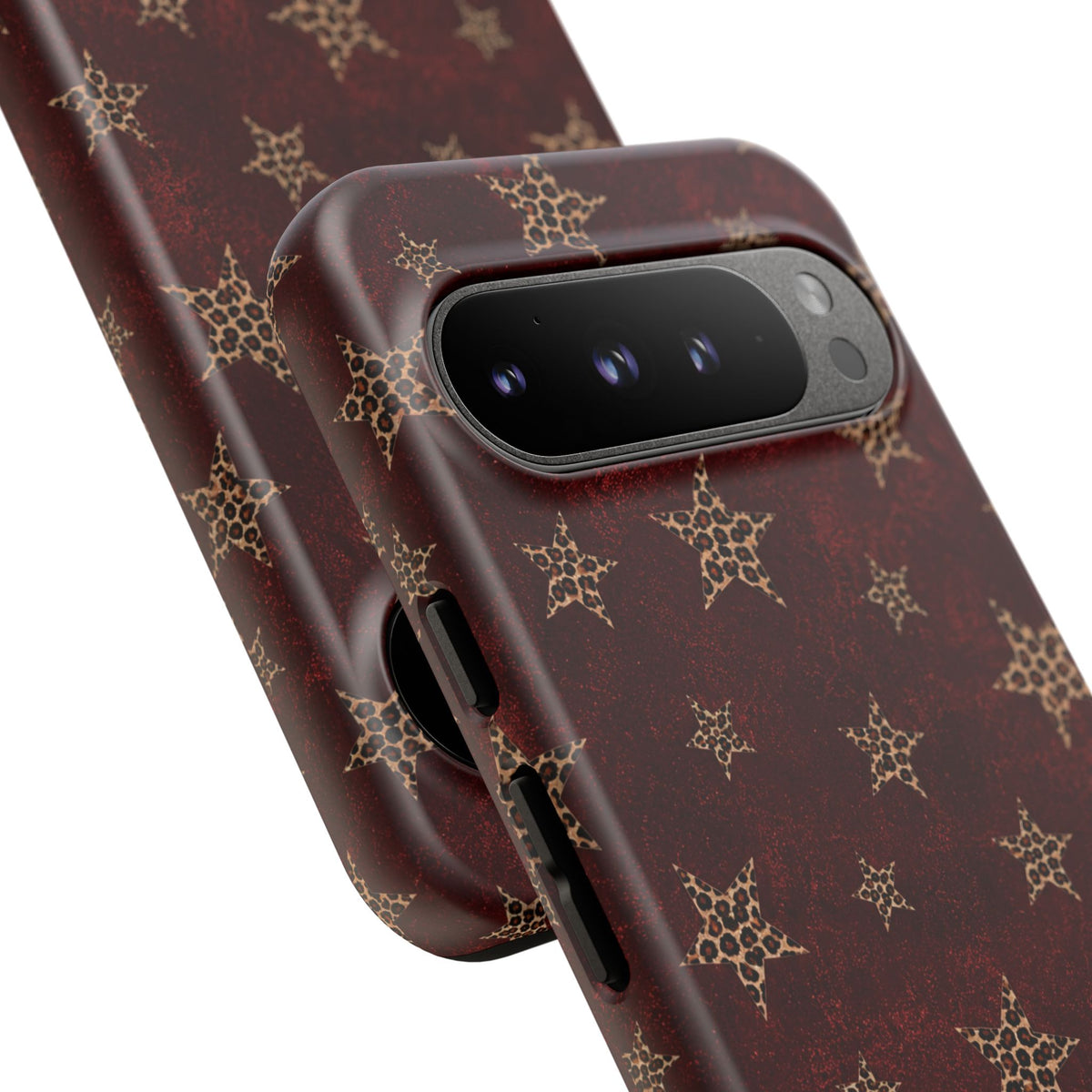 Burgundy Leopard Star Tough Case
