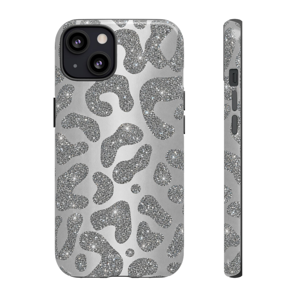 Silver Glitter Leopard Tough Case