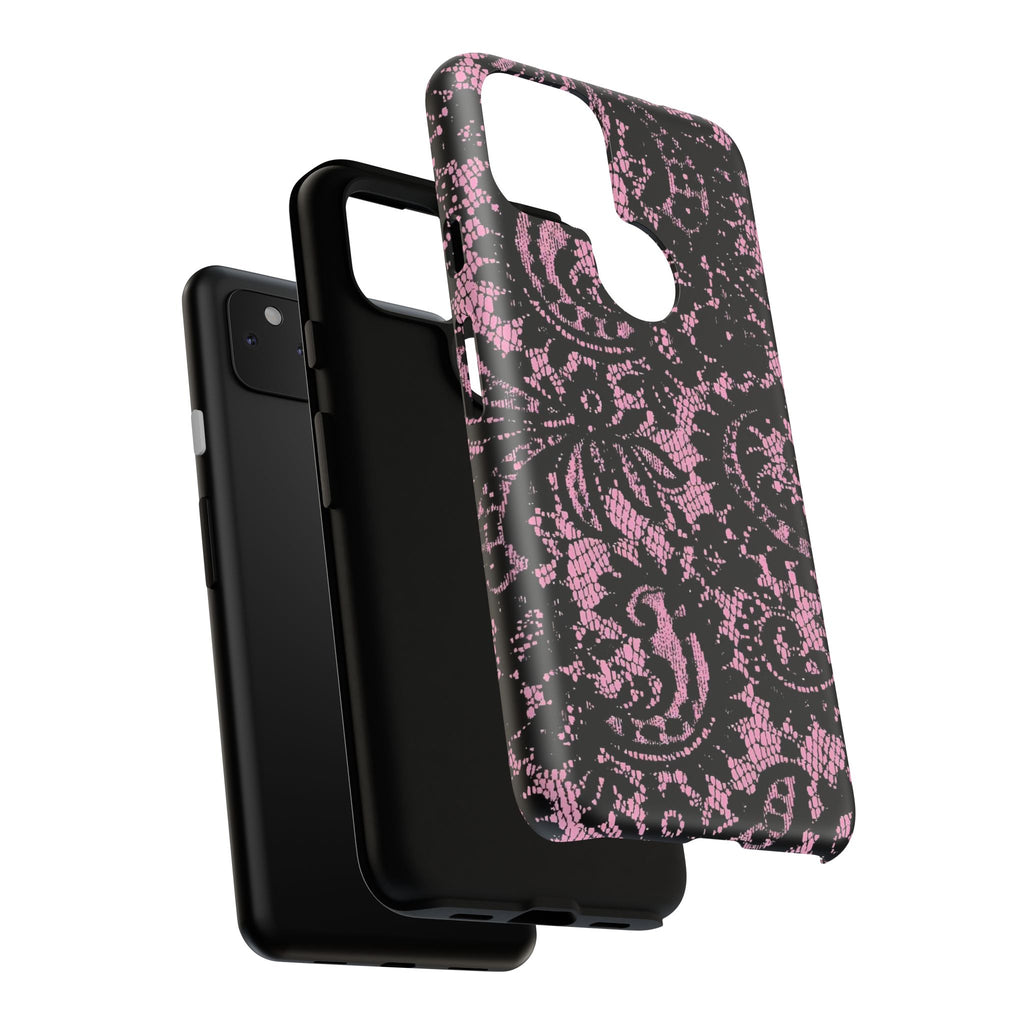 Pink Lace Pattern Tough Phone Case