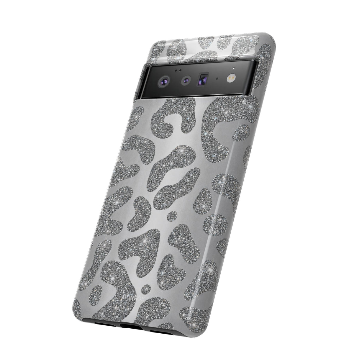 Silver Glitter Leopard Tough Case