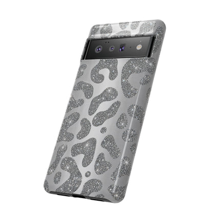 Silver Glitter Leopard Tough Case