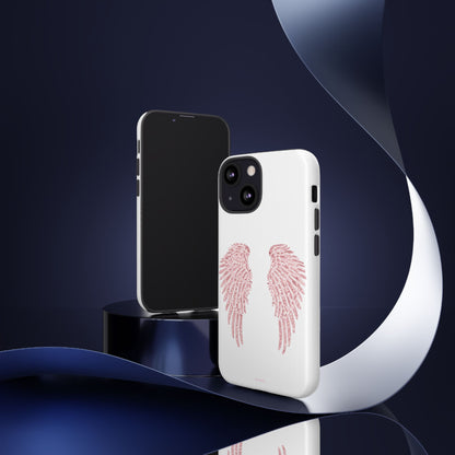 White & Pink Wings Tough Case