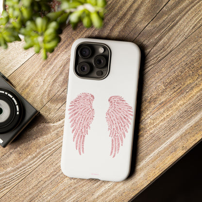 White & Pink Wings Tough Case