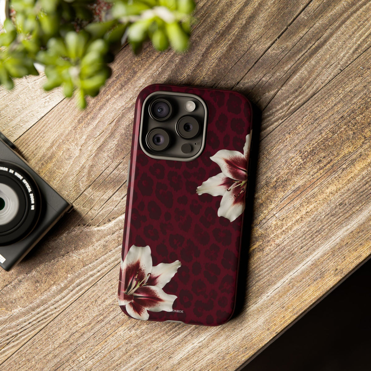 Burgundy Lily Leopard Tough Case