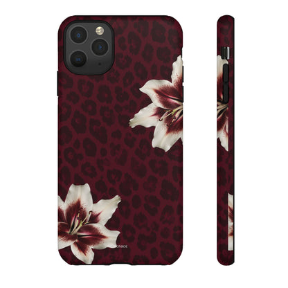 Burgundy Lily Leopard Tough Case