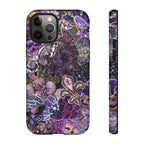 Purple Fleur-de-Lis Floral Tough Phone Case