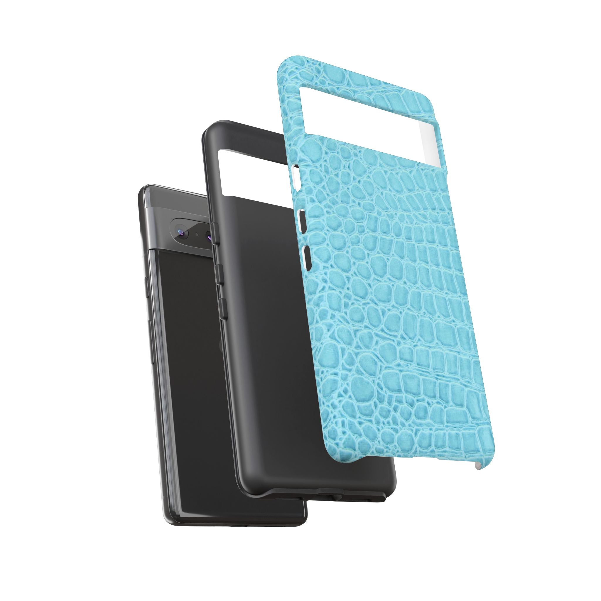 Croc Embossed Turquoise Phone Case