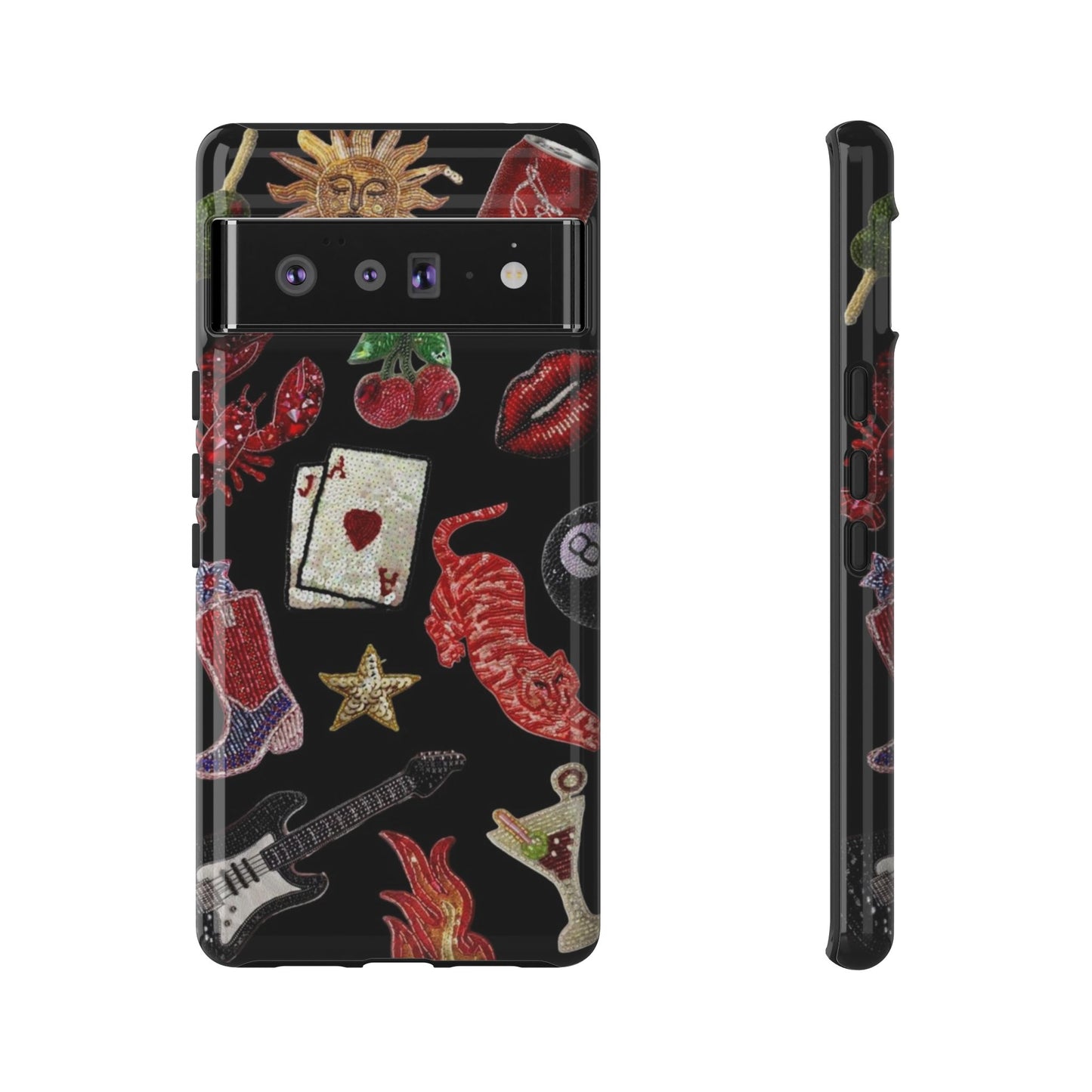 Retro Patch Motif Tough Case