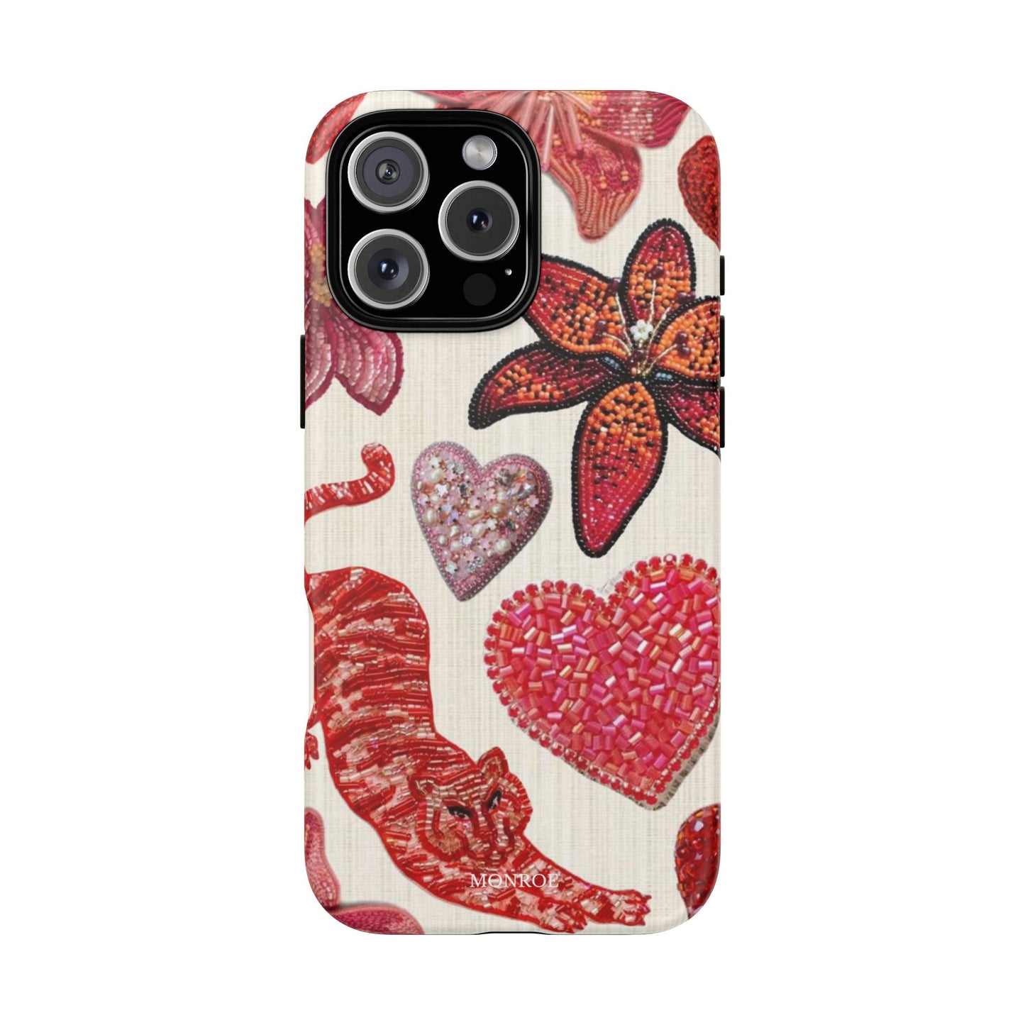 Floral & Heart Pattern Tough Case
