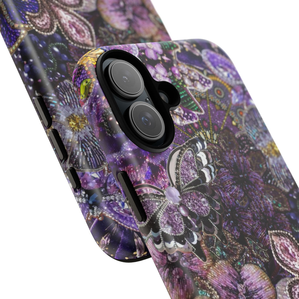 Purple Fleur-de-Lis Floral Tough Phone Case