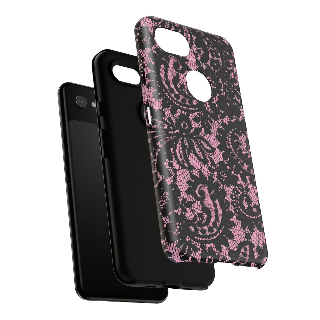 Pink Lace Pattern Tough Phone Case