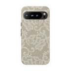 White Lace Pattern Tough Phone Case