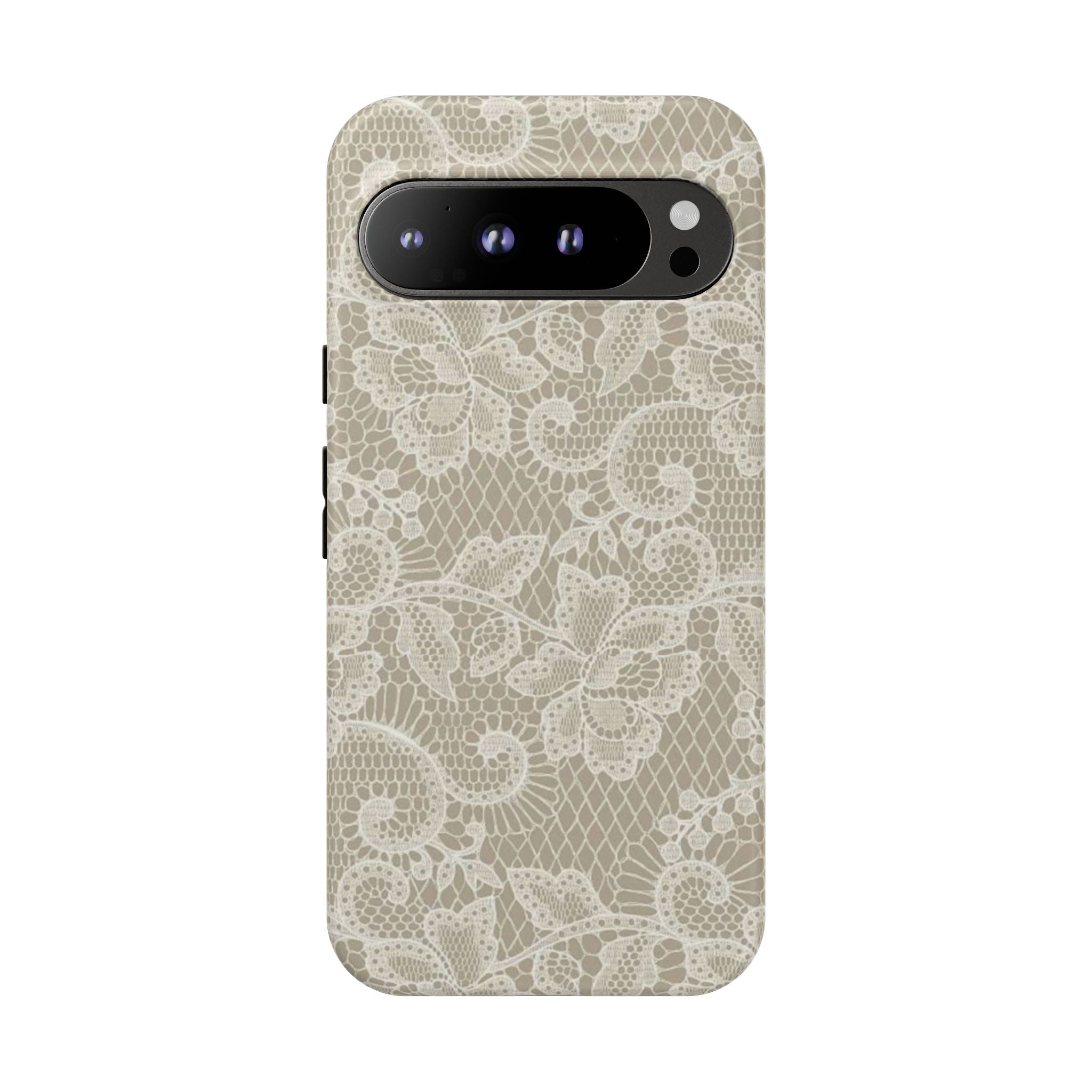 White Lace Pattern Tough Phone Case