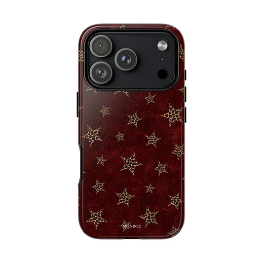 Burgundy Leopard Star Tough Case