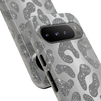 Silver Glitter Leopard Tough Case