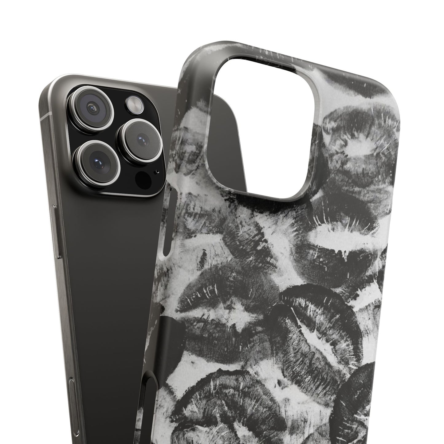 Black & White Kiss Print Case