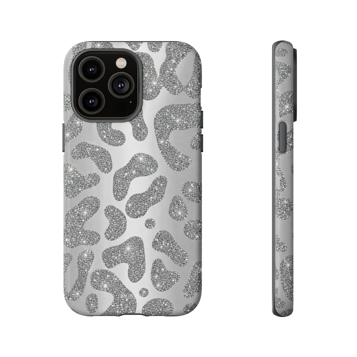 Silver Glitter Leopard Tough Case