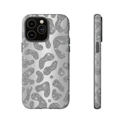 Silver Glitter Leopard Tough Case