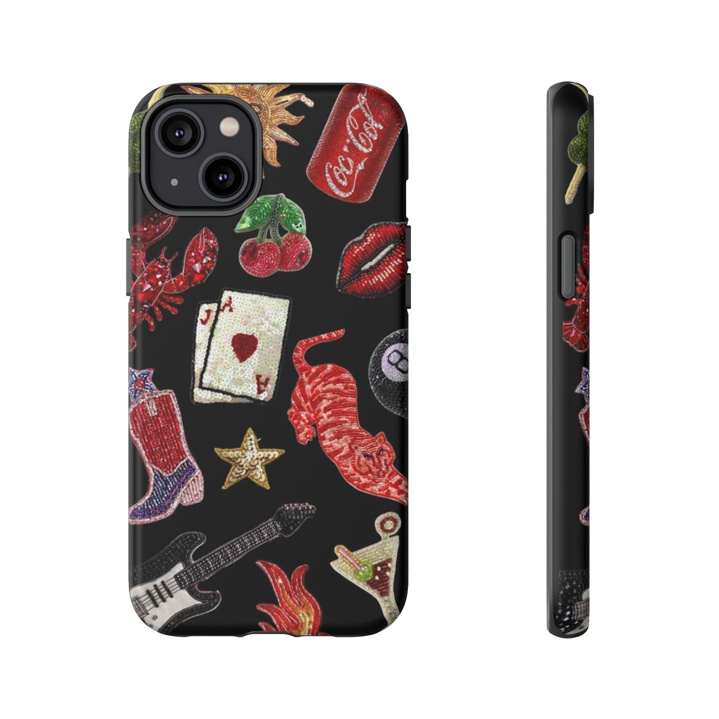 Retro Patch Motif Tough Case